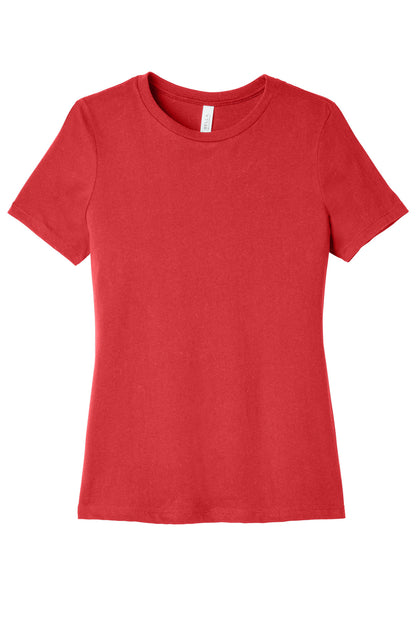 Front View of RedTB BELLA+CANVAS Women's Relaxed Triblend Tee BC6413