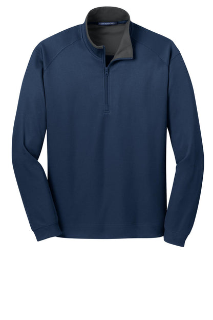 Front View of Reg Bl/Iron Gy Port Authority Vertical Texture 1/4-Zip Pullover. K805