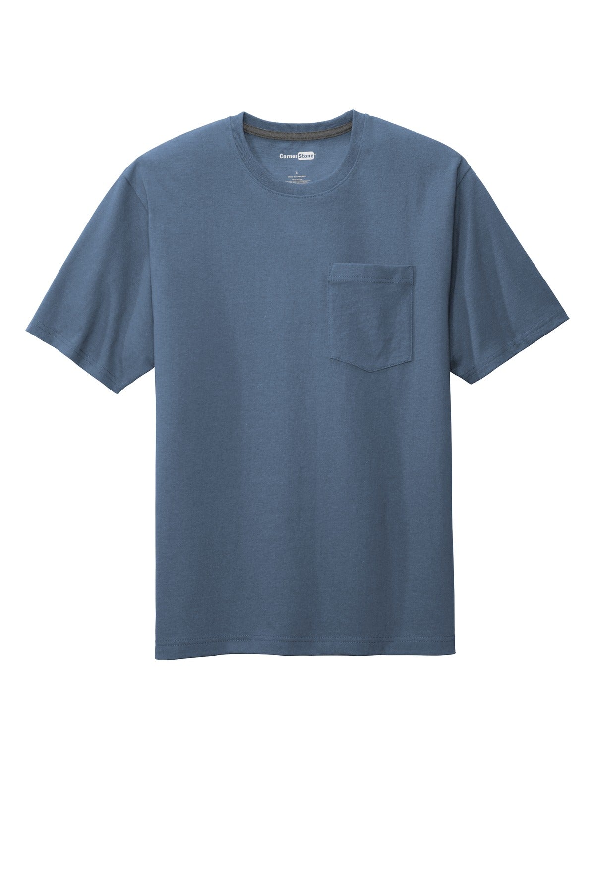 Front View of Regatta Blue CornerStone Workwear Pocket Tee CS430