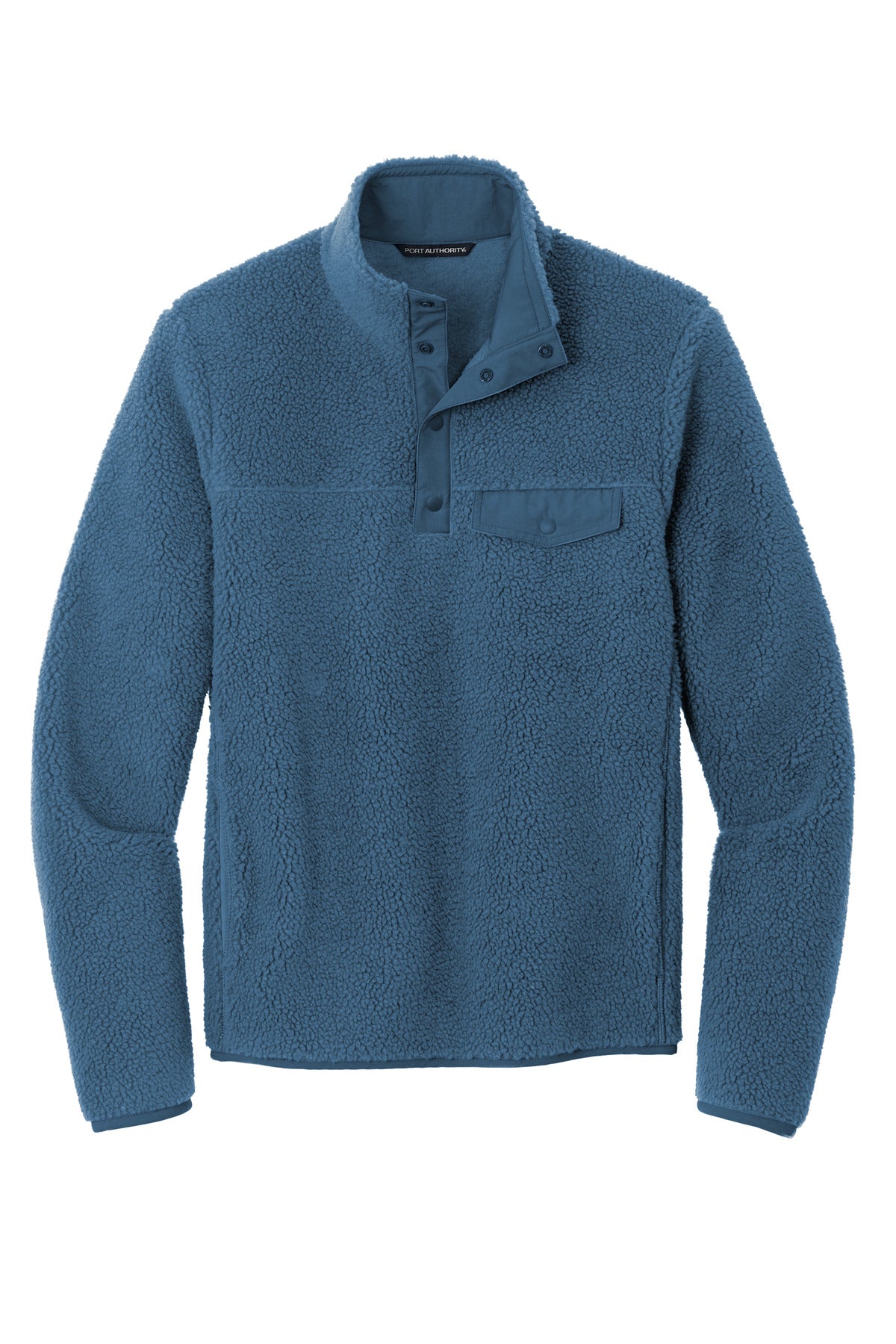 Front View of RgttaBlue Port Authority Camp Fleece Snap Pullover F140