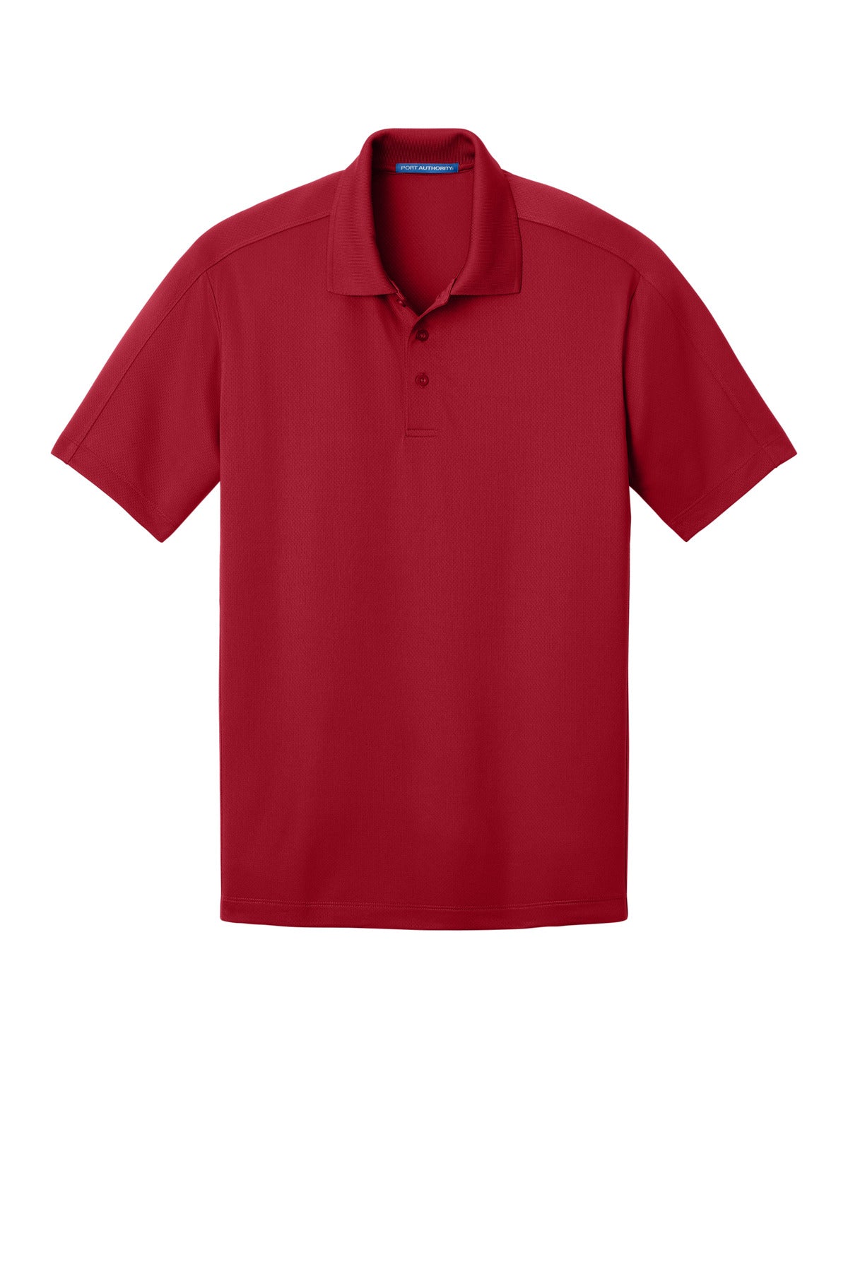 Front View of Rich Red Port Authority Diamond Jacquard Polo. K569