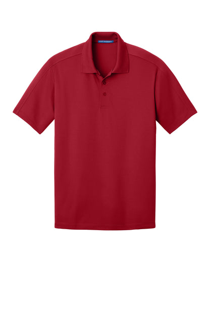 Front View of Rich Red Port Authority Diamond Jacquard Polo. K569