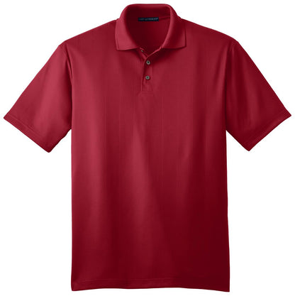 Front View of Rich Red Port Authority Performance Fine Jacquard Polo. K528