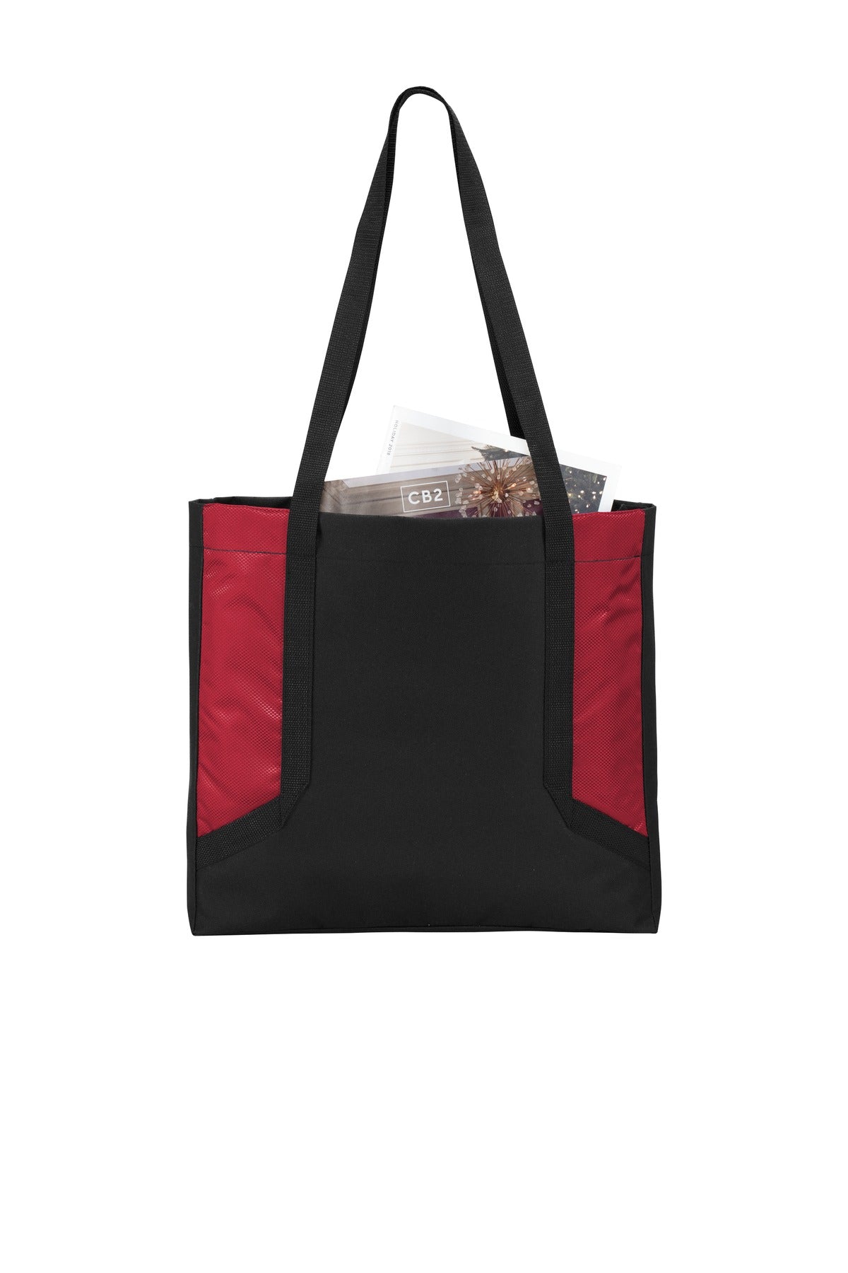 Front View of Rich Red/Black Port Authority Circuit Tote. BG417