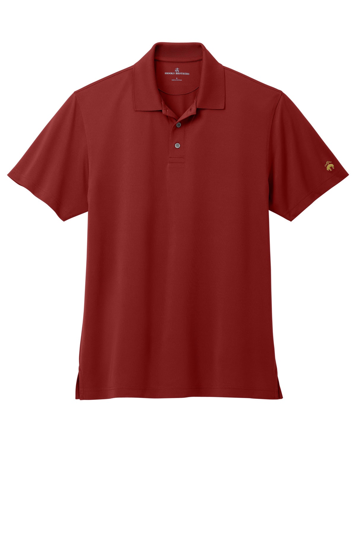 Front View of RichRed Brooks Brothers Mesh Pique Performance Polo BB18220