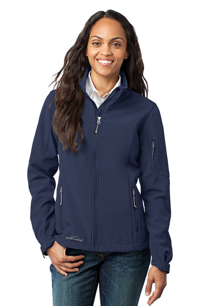 Front View of River Blue Eddie Bauer Women's Soft Shell Jacket. EB531