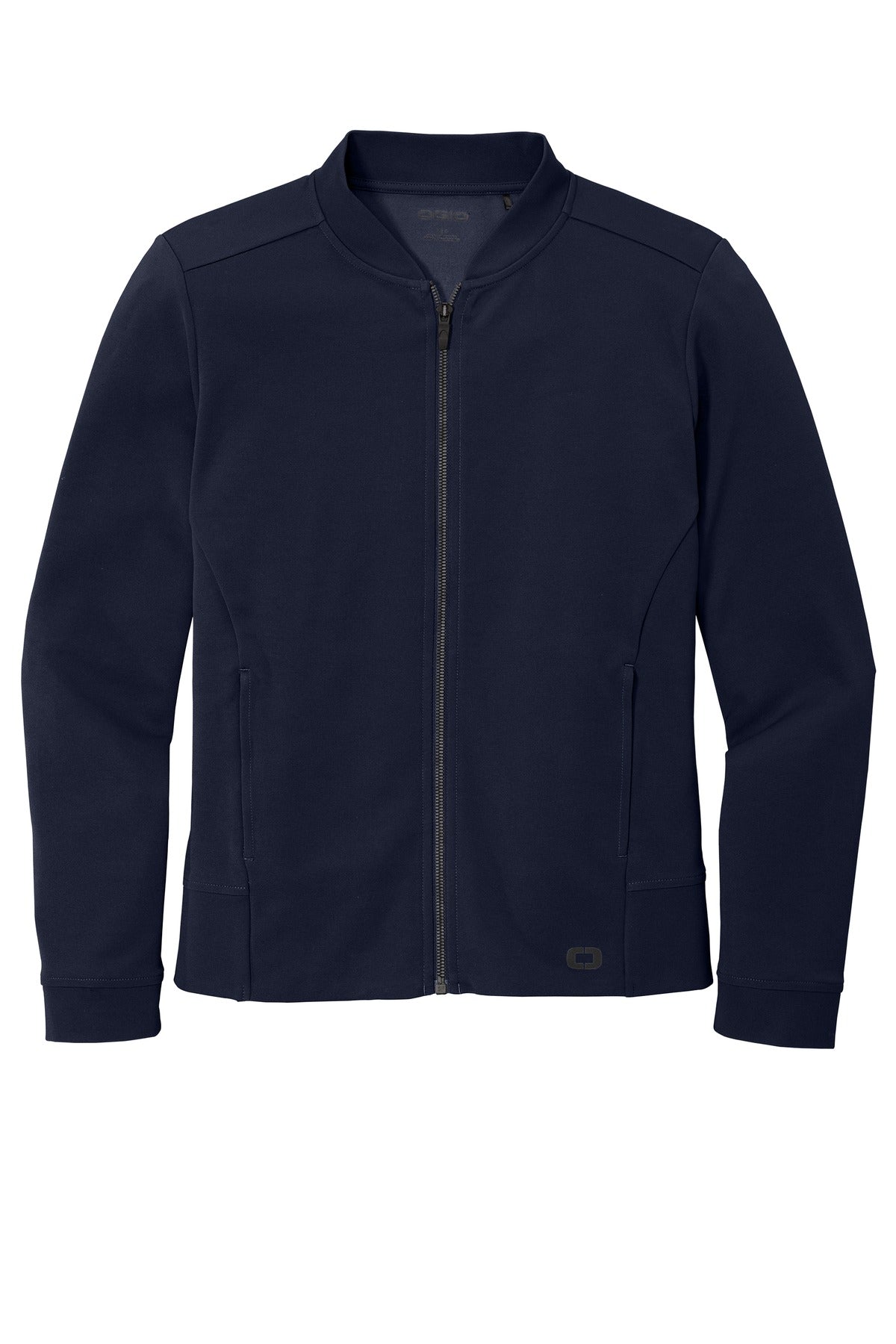 Front View of River Blue Nvy OGIO Women's Hinge Full-Zip. LOG820