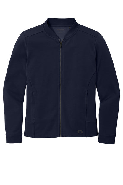 Front View of River Blue Nvy OGIO Women's Hinge Full-Zip. LOG820