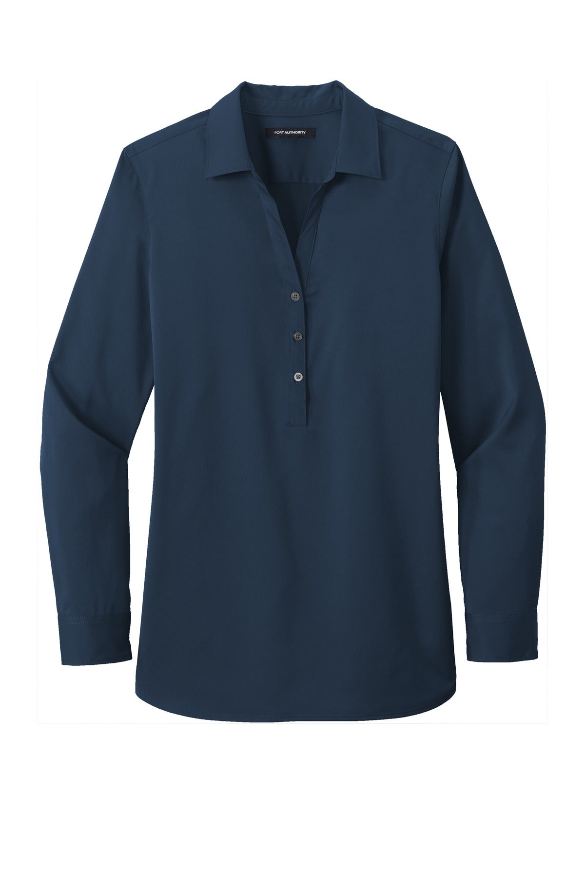 Front View of River Blue Nvy Port Authority Ladies City Stretch Tunic LW680