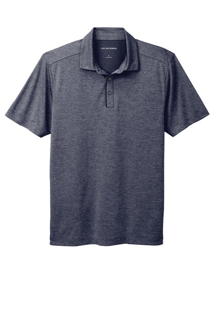 Front View of River Blue Nvy Port Authority Shadow Stripe Polo. K585