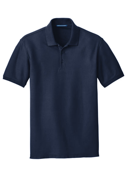 Front View of River Blue Nvy Port Authority Tall Core Classic Pique Polo. TLK100