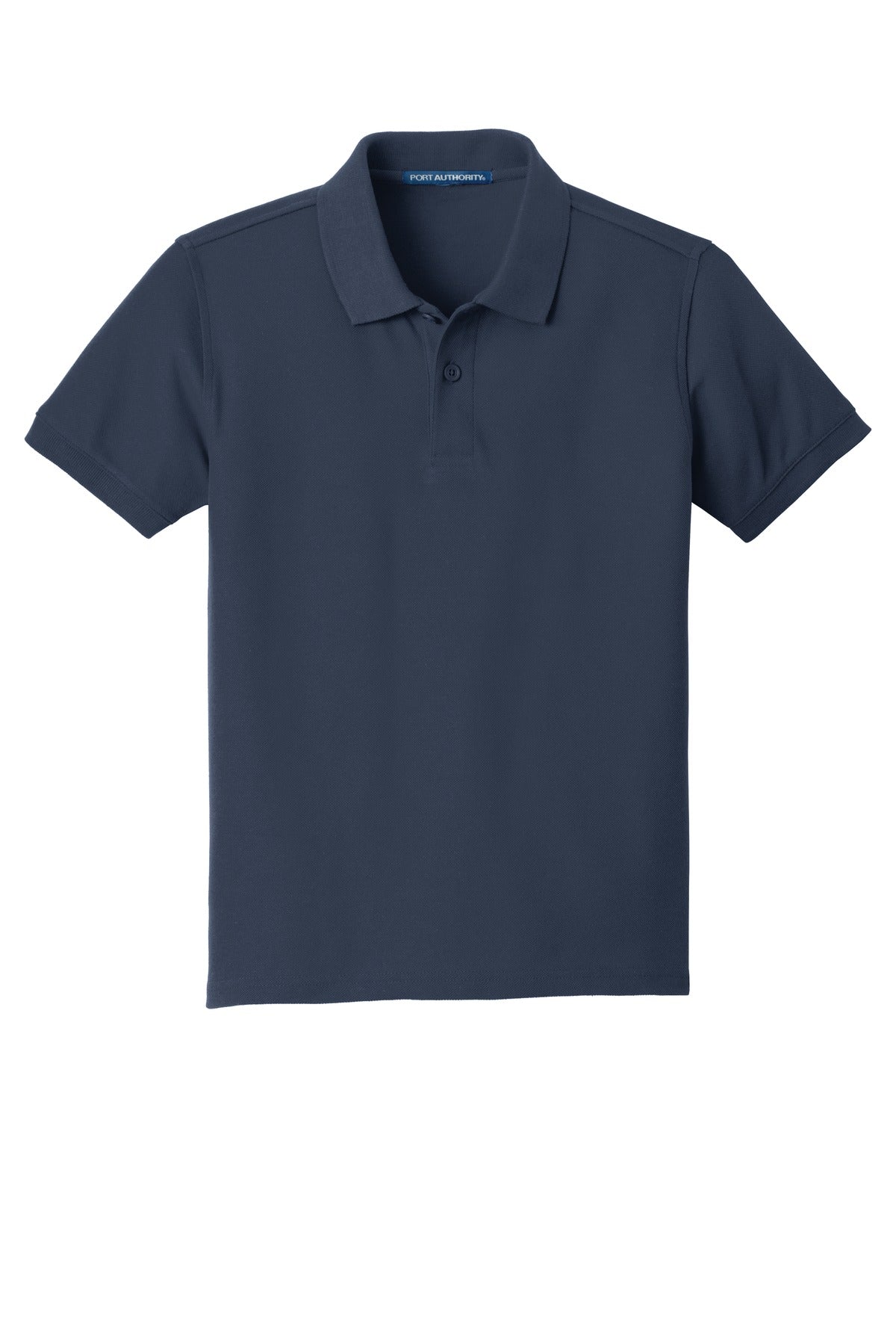 Front View of River Blue Nvy Port Authority Youth Core Classic Pique Polo. Y100