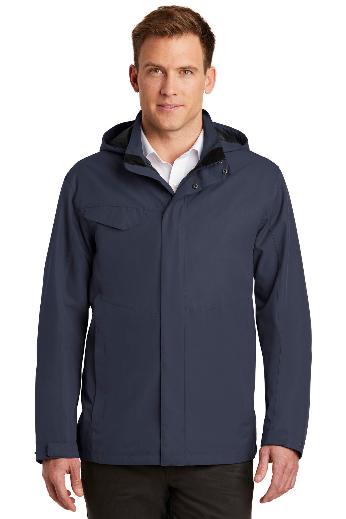 Front View of River Blue Port Authority Collective Outer Shell Jacket. J900