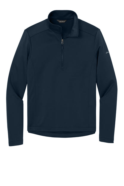 Front View of RiverBlNv Eddie Bauer Smooth Mid Layer Fleece 1/2-Zip EB2360