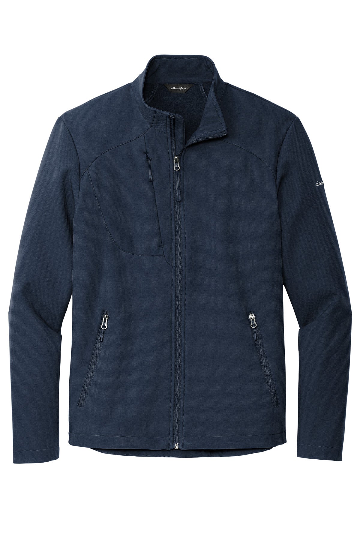 Front View of RiverBlNv Eddie Bauer Stretch Soft Shell Jacket EB544