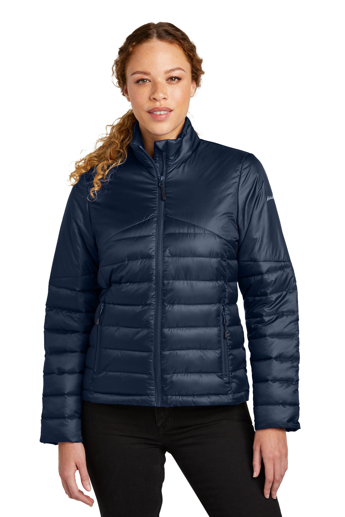 Front View of RiverBlNv Eddie Bauer Women's Quilted Jacket EB511