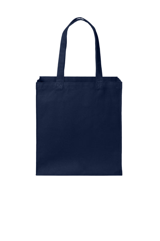 Front View of RiverBlNv Port Authority Cotton Canvas Over-the-Shoulder Tote BG426