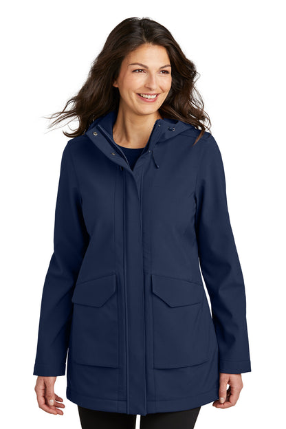Front View of RiverBlNv Port Authority Women's Collective Outer Soft Shell Parka L919