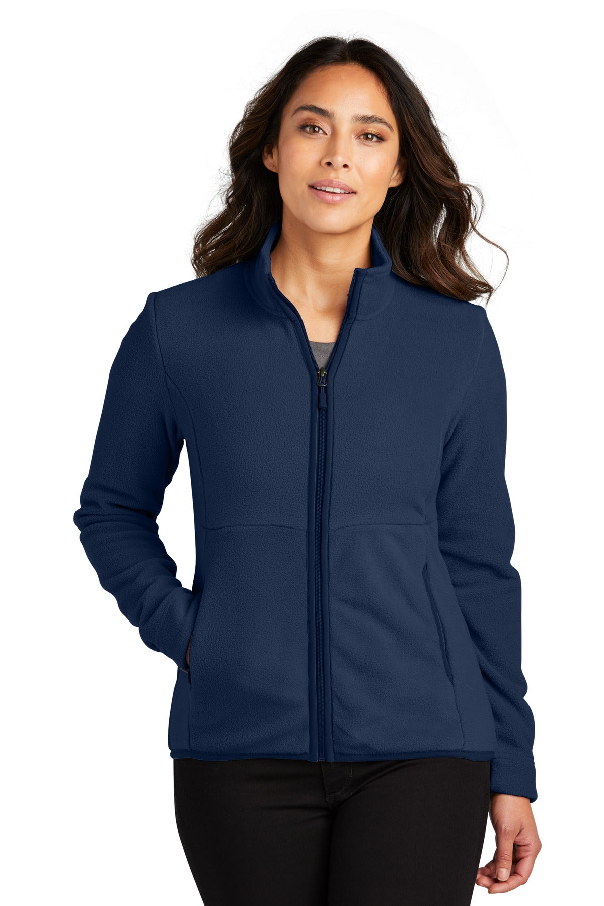 Front View of RiverBlNv Port Authority Women's Connection Fleece Jacket L110