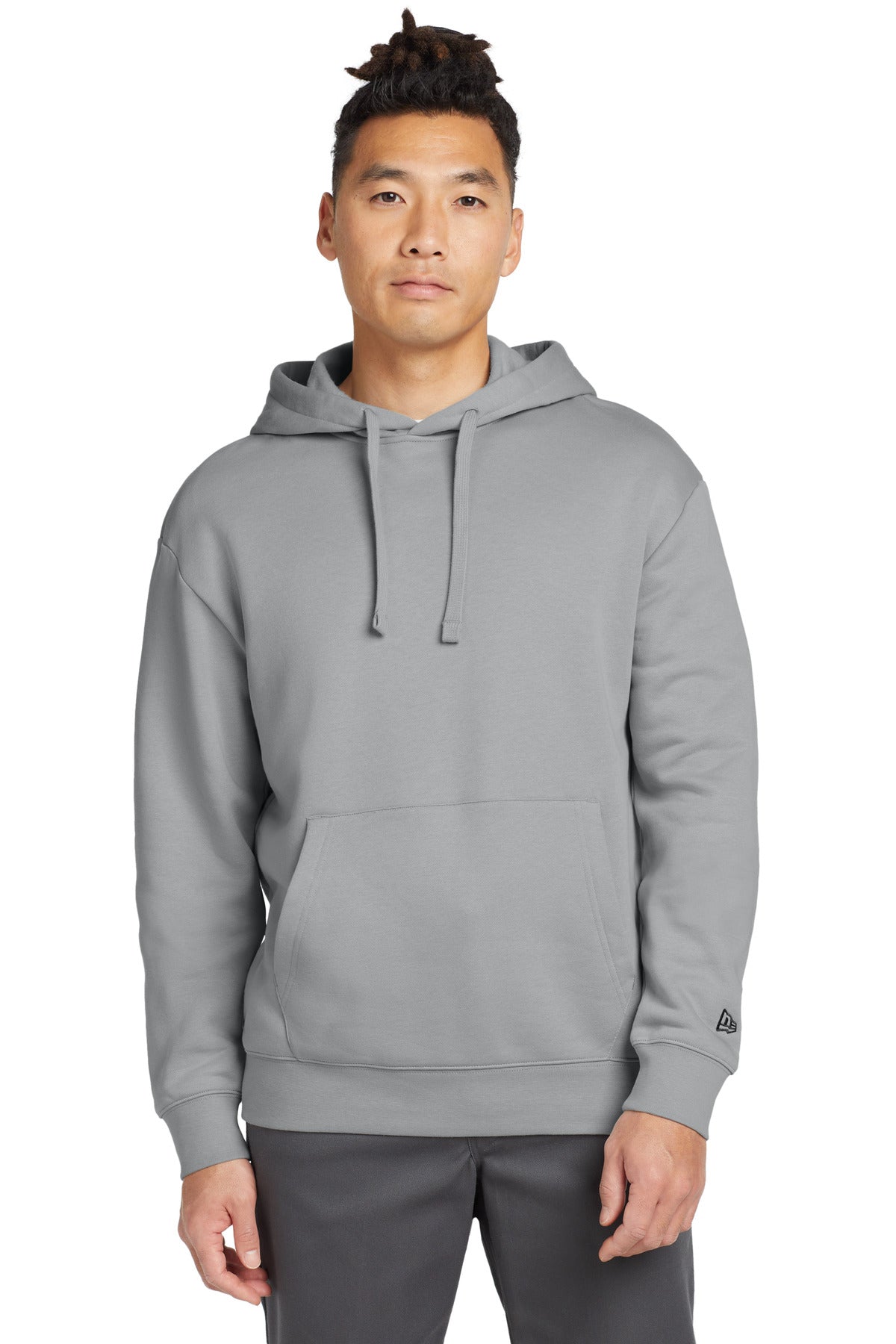 Front View of RnstmGrey New Era Heritage Fleece Pullover Hoodie NEA525