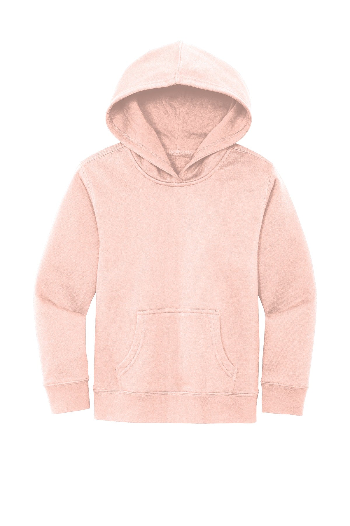 Front View of Rosewater Pink District Youth V.I.T. Fleece Hoodie DT6100Y