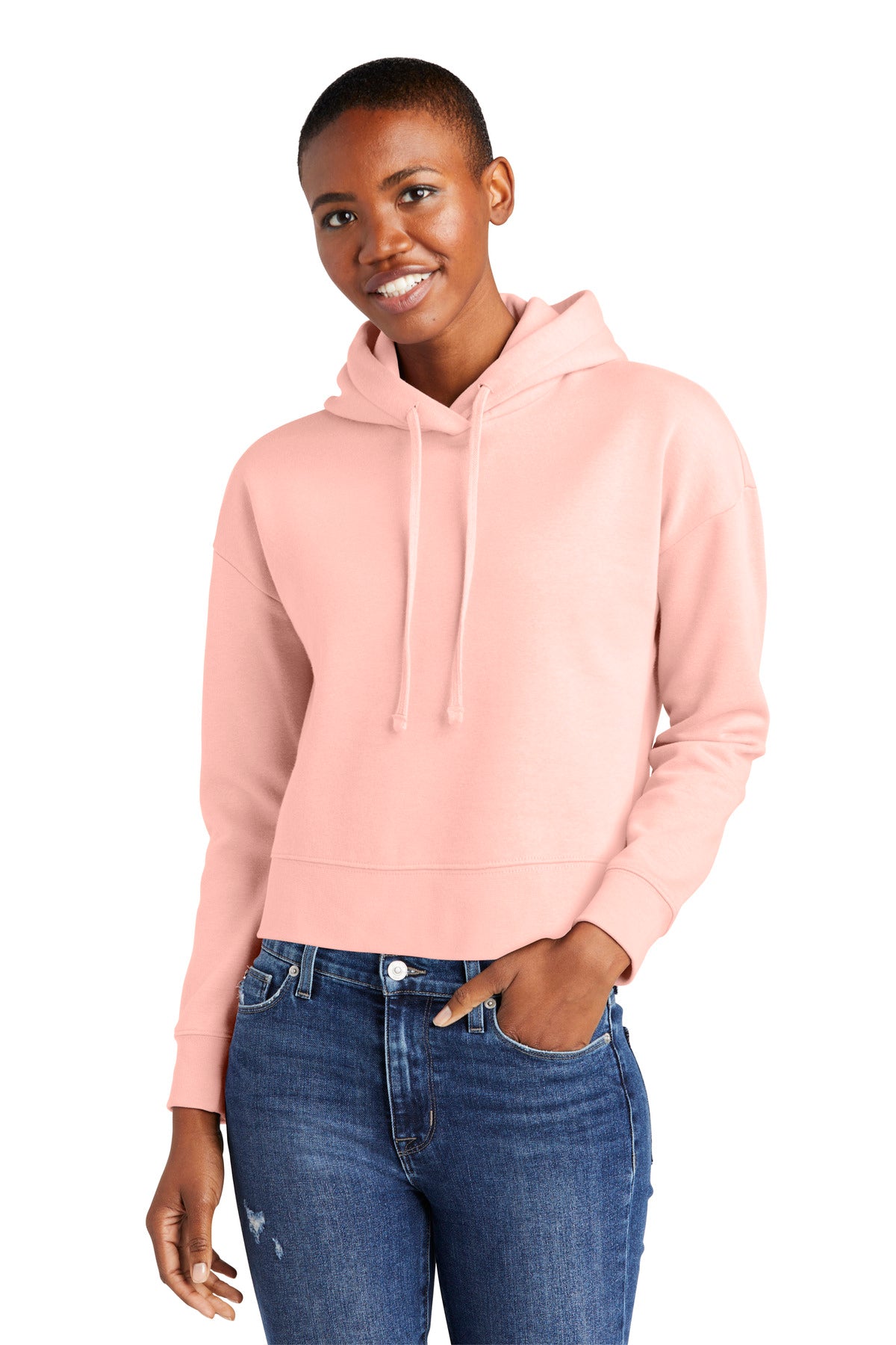 Front View of RosewtrPk District Women's V.I.T. Fleece Hoodie DT6101