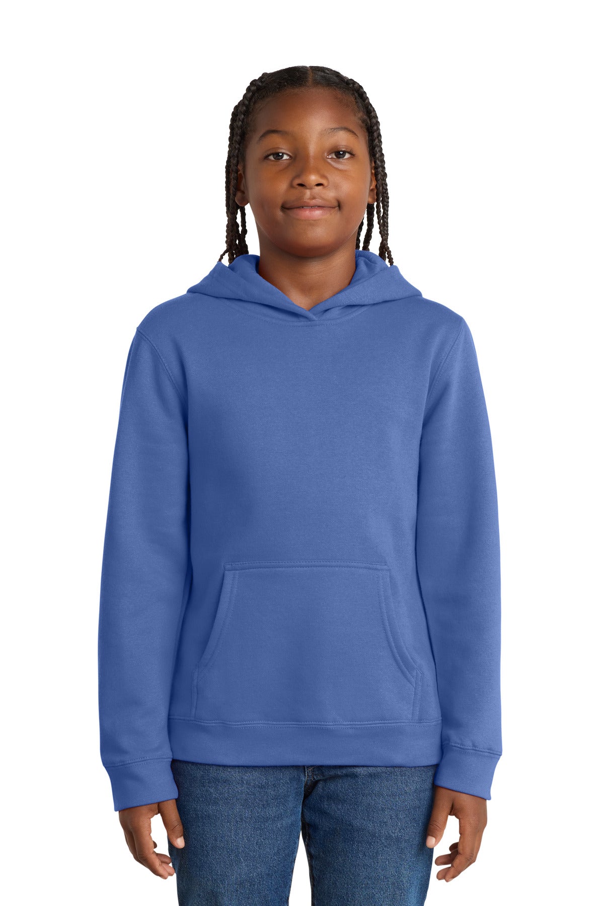 Front View of Royal Frost District Youth V.I.T. Fleece Hoodie DT6100Y