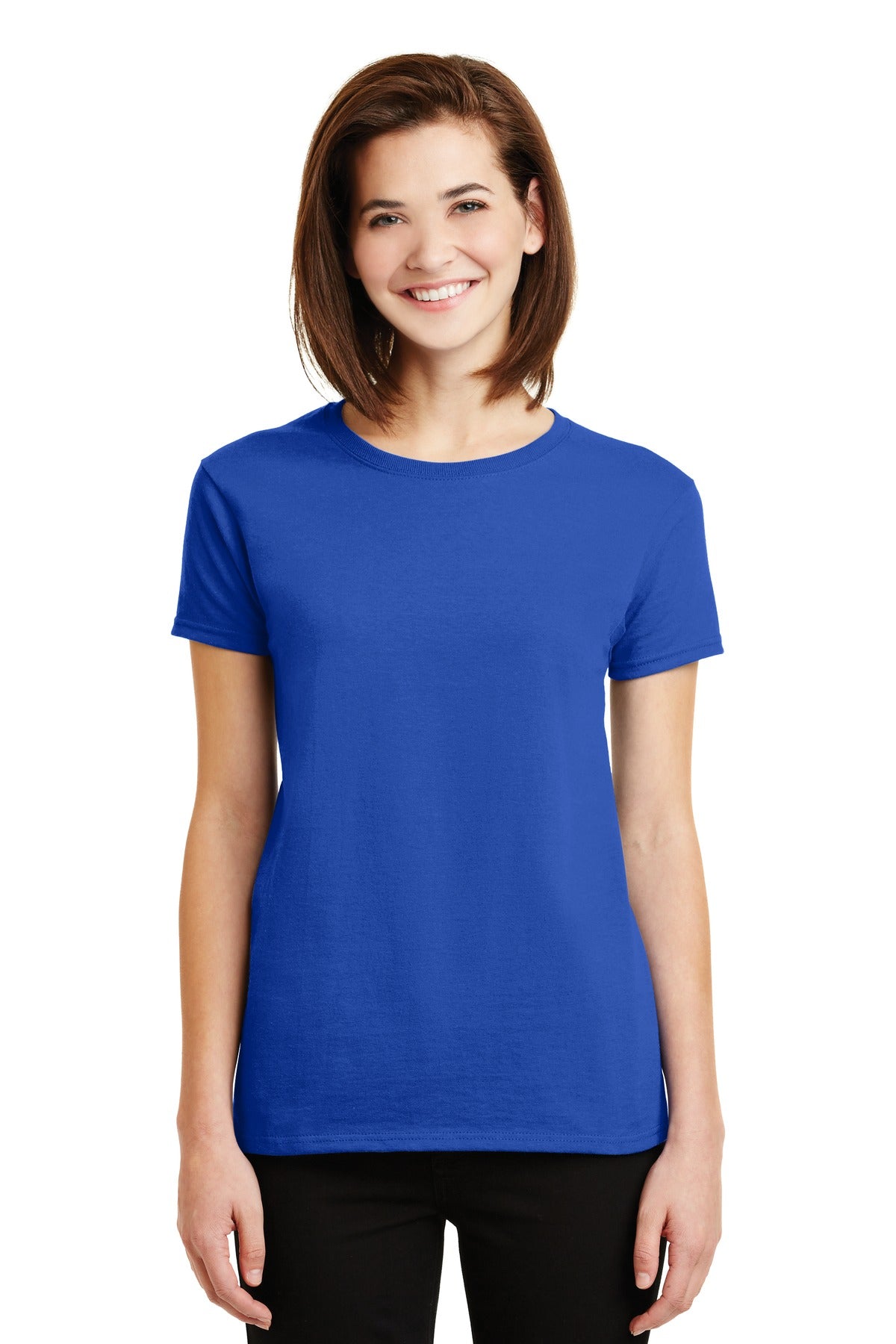 Front View of Royal Gildan Women's Ultra Cotton 100% US Cotton T-Shirt. 2000L