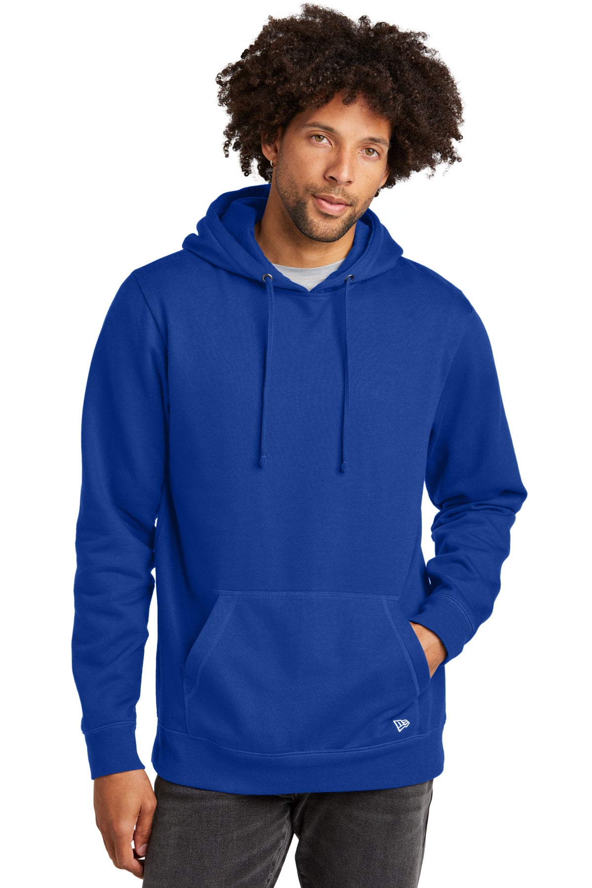 Front View of Royal New Era Comeback Fleece Pullover Hoodie NEA550