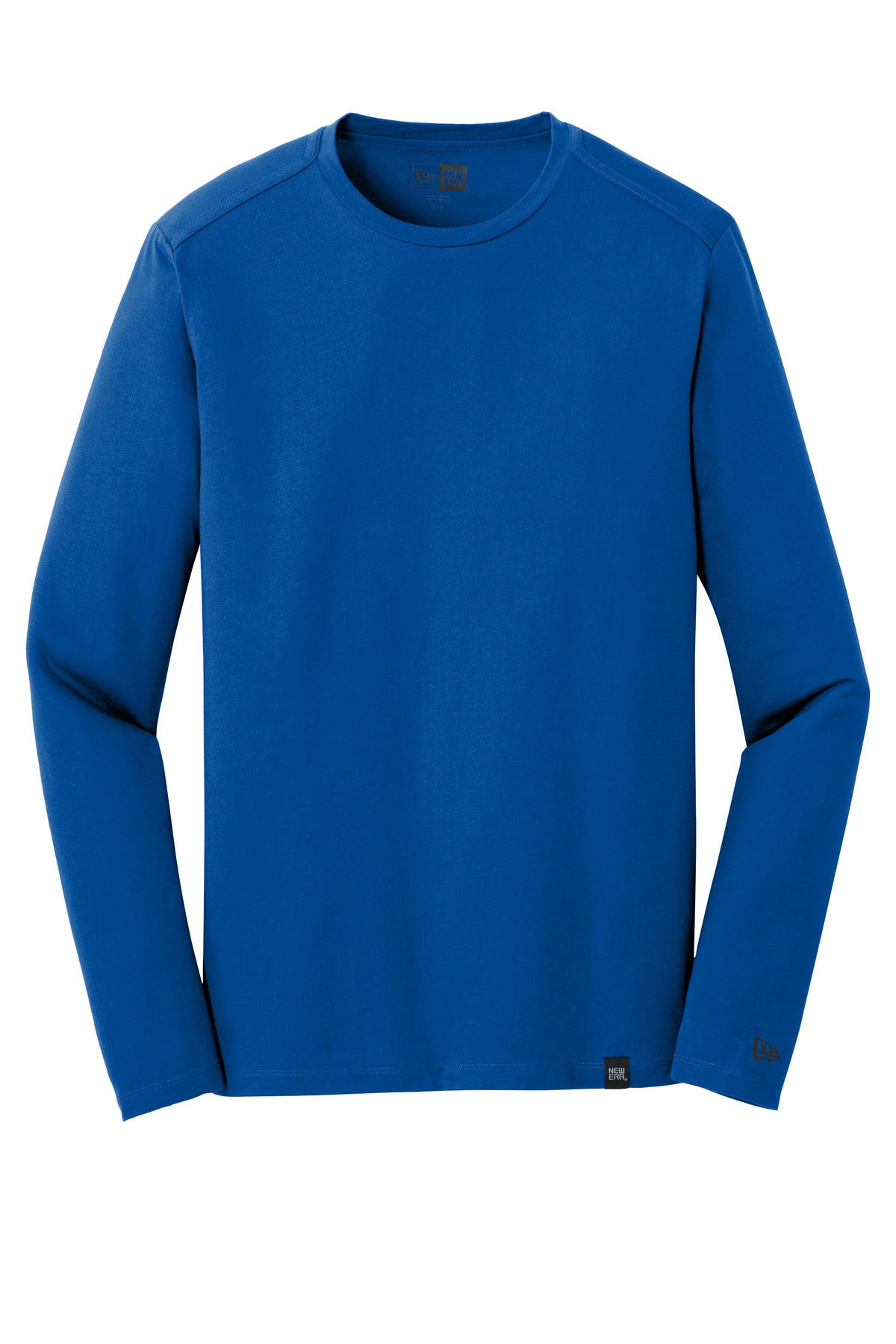 Front View of Royal New Era Heritage Blend Long Sleeve Crew Tee. NEA102