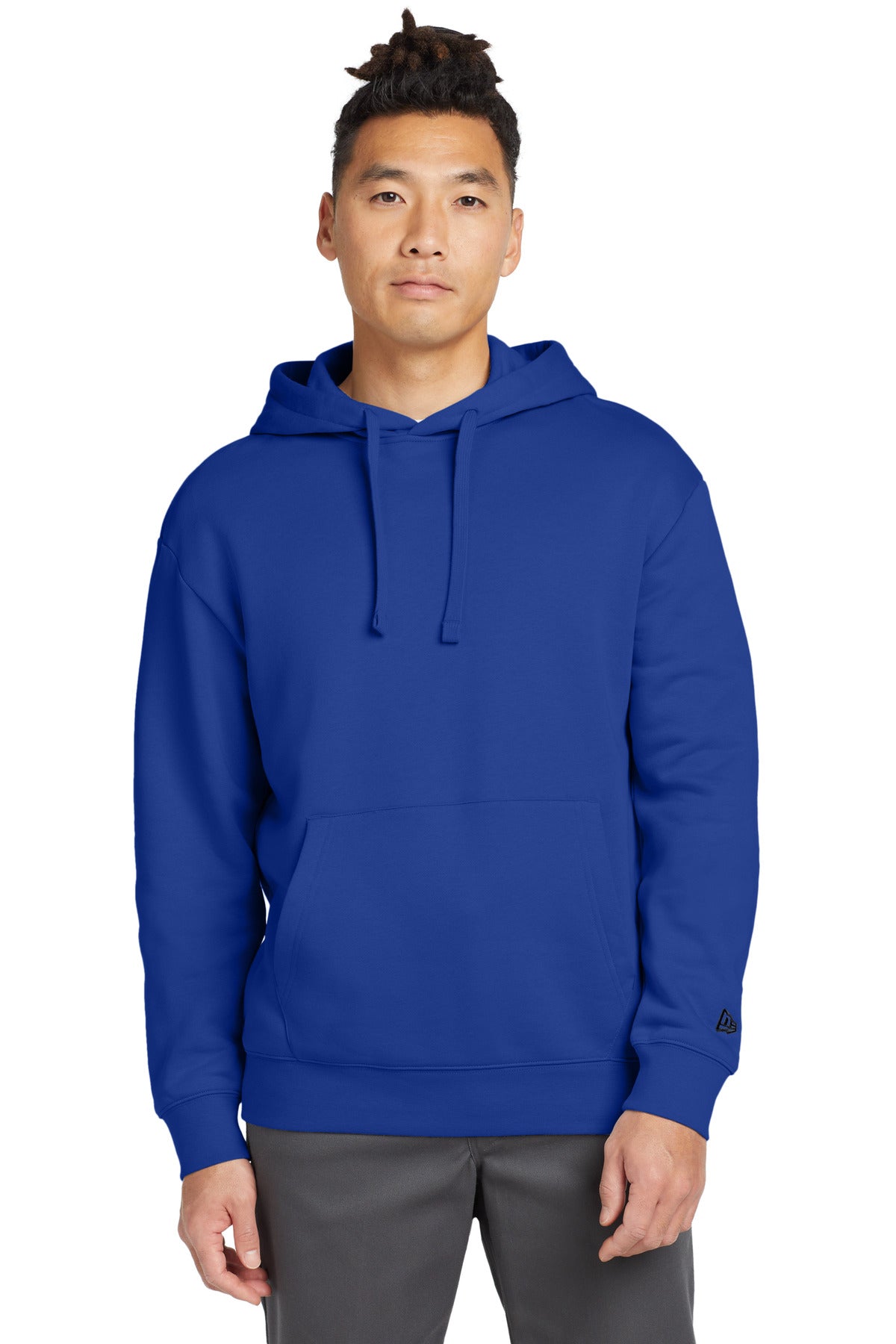 Front View of Royal New Era Heritage Fleece Pullover Hoodie NEA525
