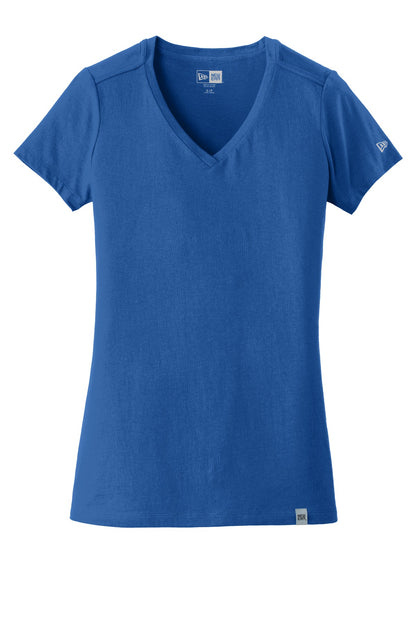 Front View of Royal New Era Women's Heritage Blend V-Neck Tee. LNEA101