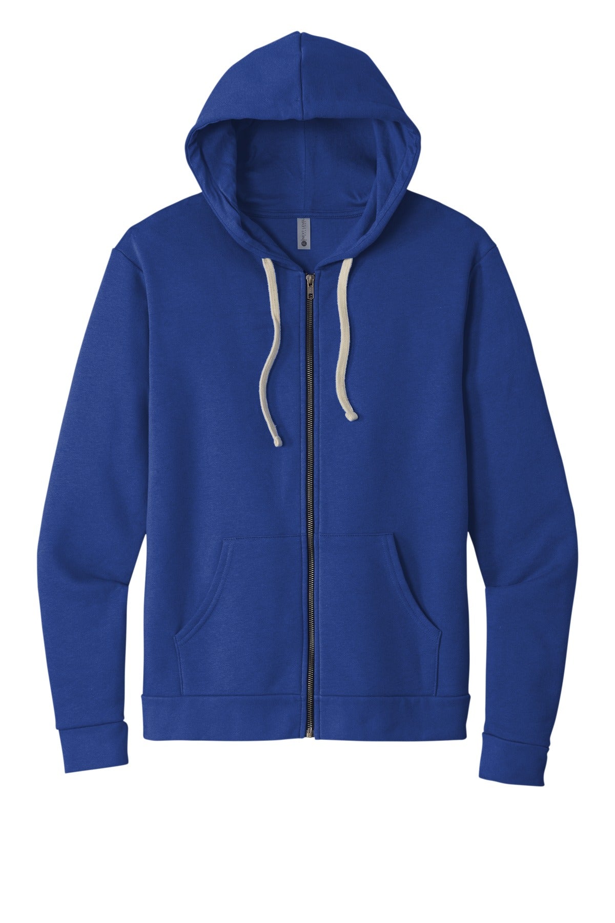 Front View of Royal Next Level Apparel Adult Santa Barbara Zip Hoodie. NL9602