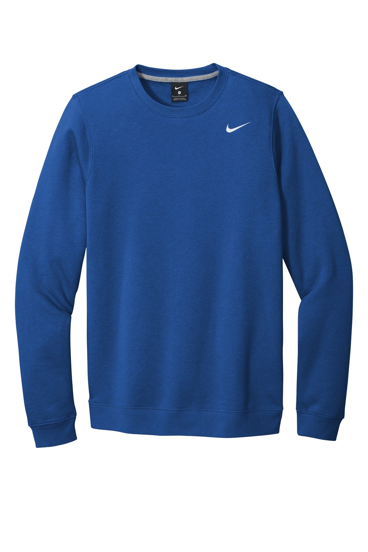 Front View of Royal Nike Club Fleece Crew CJ1614