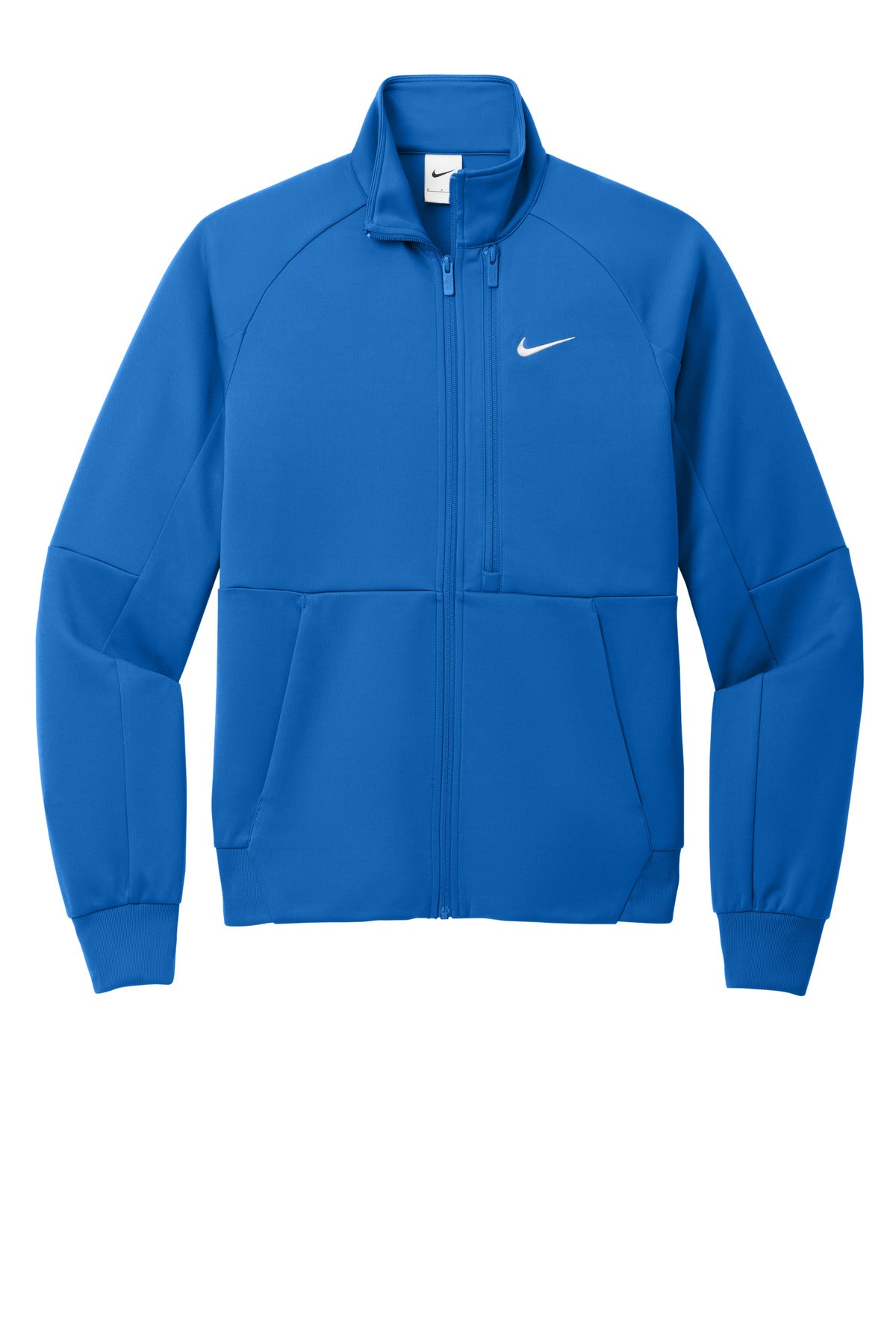 Front View of Royal Nike Full-Zip Chest Swoosh Jacket NKFD9891