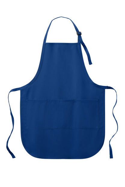 Front View of Royal Port Authority Easy Care Full-Length Apron with Stain Release. A703