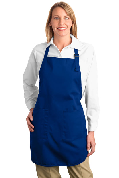 Front View of Royal Port Authority Full-Length Apron with Pockets. A500