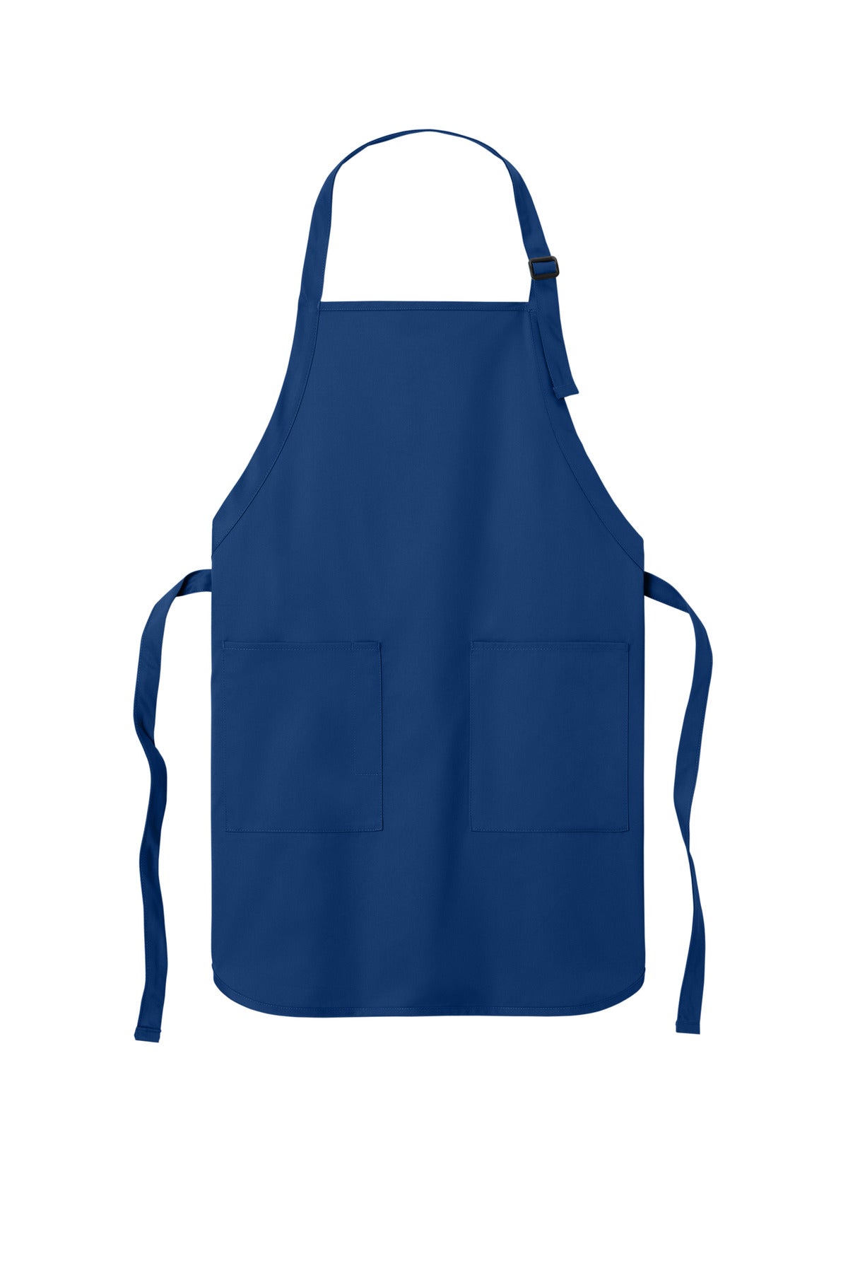 Front View of Royal Port Authority Full-Length Two-Pocket Bib Apron. A600