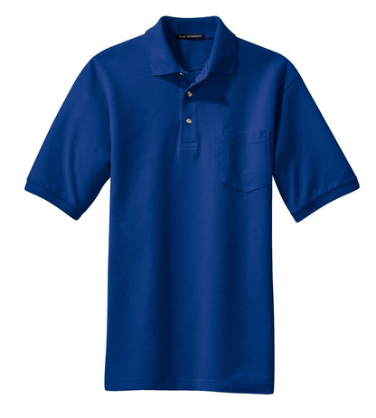 Front View of Royal Port Authority Heavyweight Cotton Pique Polo with Pocket. K420P