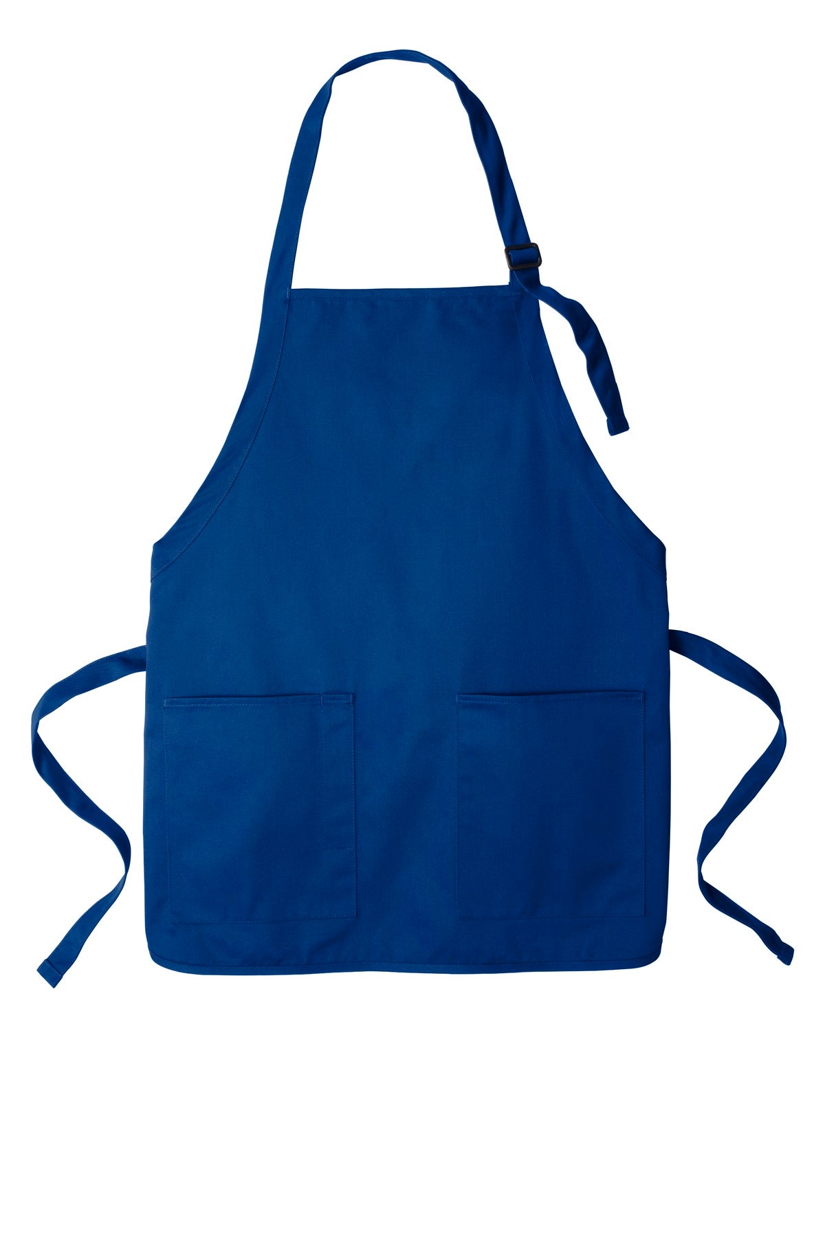 Front View of Royal Port Authority Medium-Length Two-Pocket Bib Apron. A601