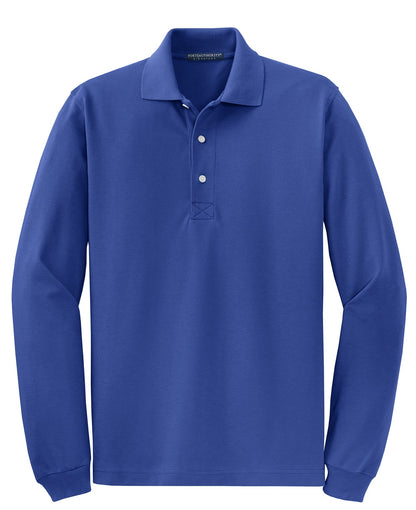 Front View of Royal Port Authority Rapid Dry Long Sleeve Polo. K455LS