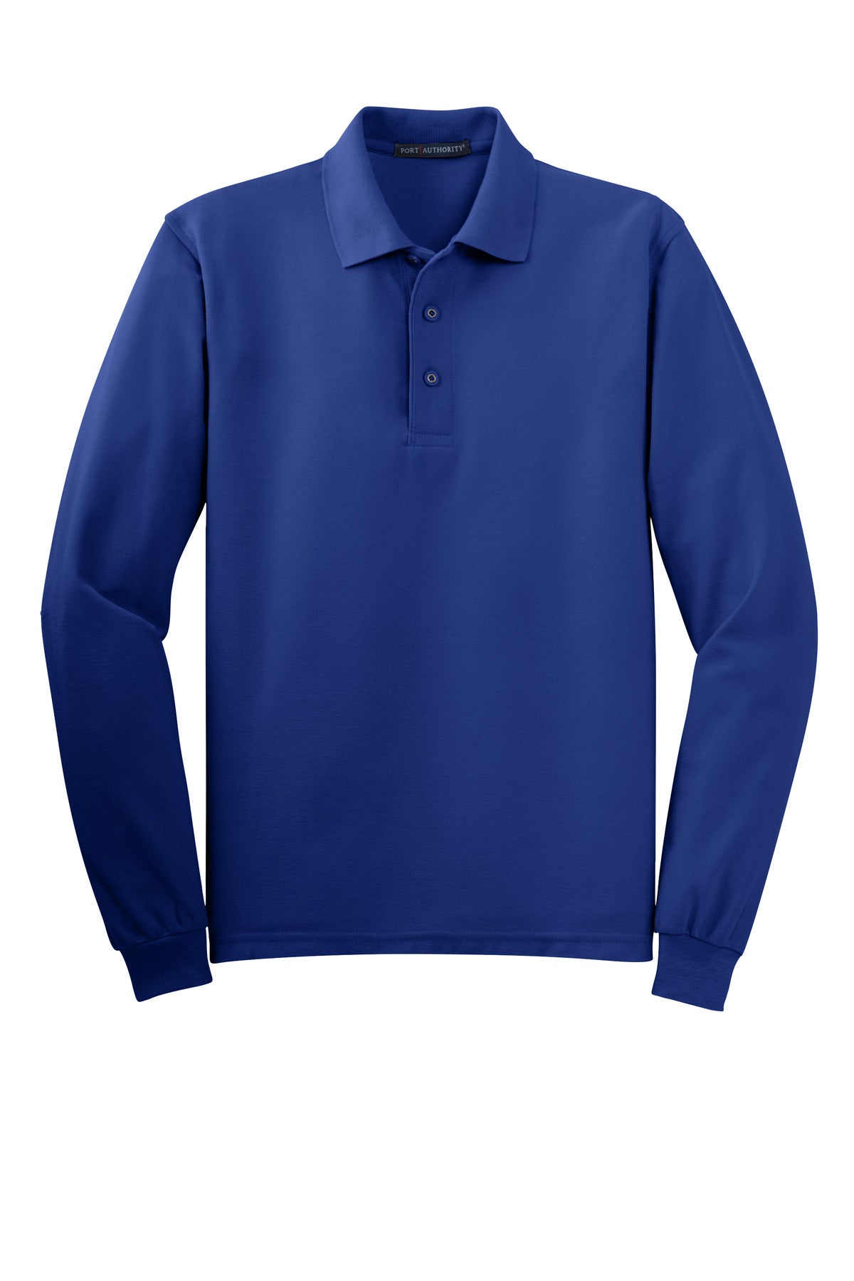 Front View of Royal Port Authority Tall Silk Touch Long Sleeve Polo. TLK500LS