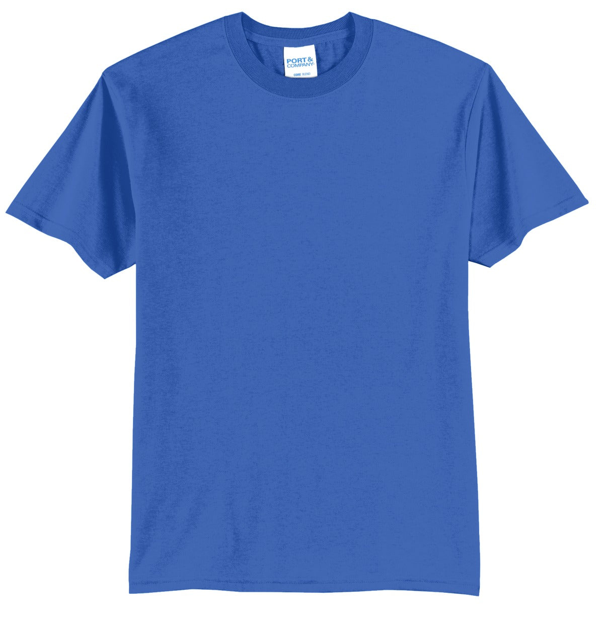 Front View of Royal Port & Company Tall Core Blend Tee. PC55T