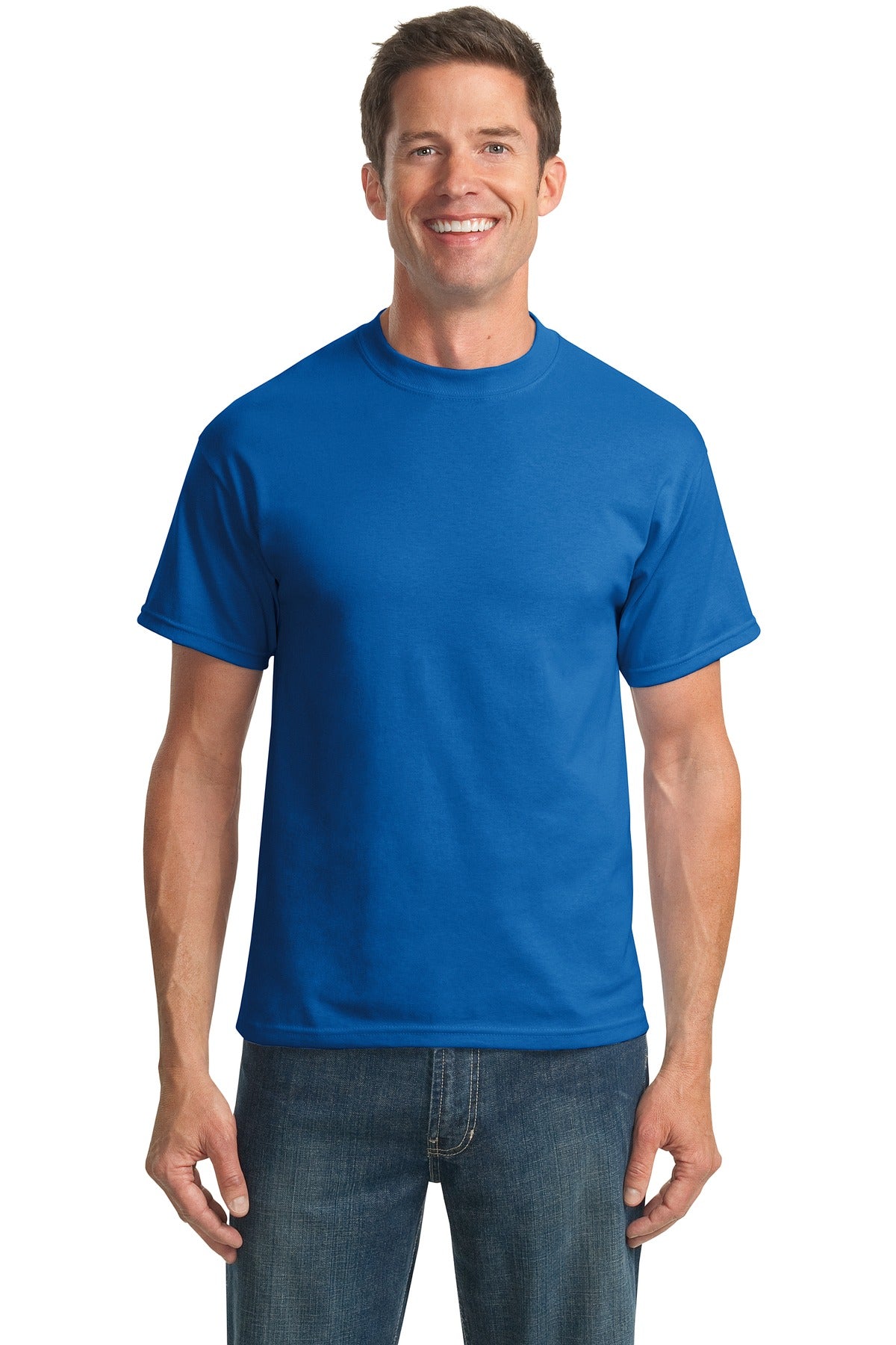 Front View of Royal Port & Company Tall Core Blend Tee. PC55T