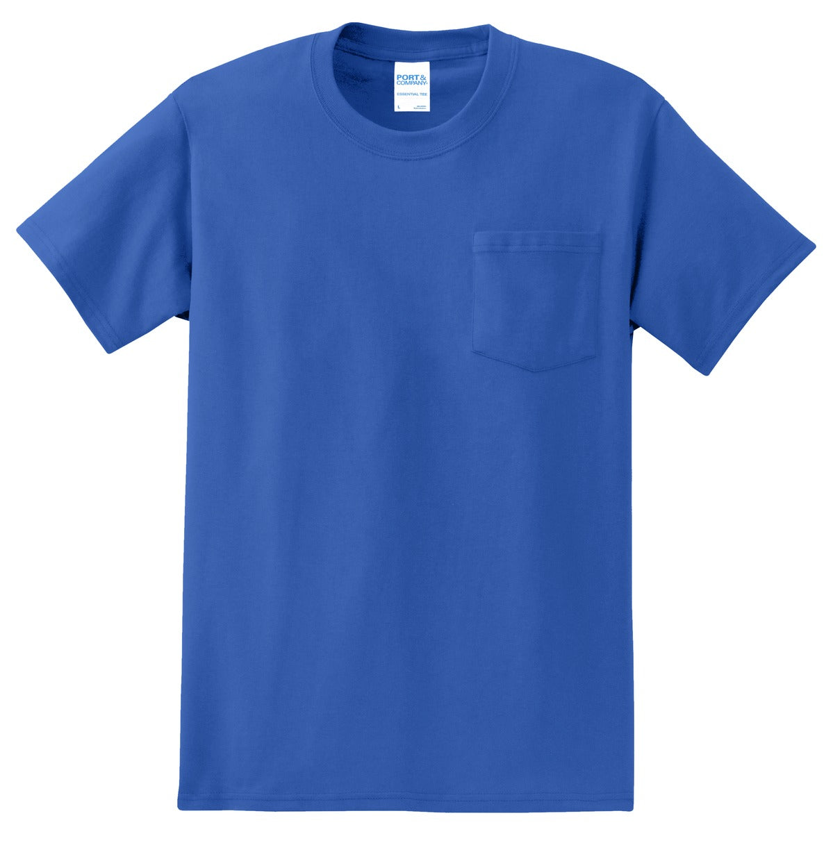 Front View of Royal Port & Company - Tall Essential Pocket Tee. PC61PT