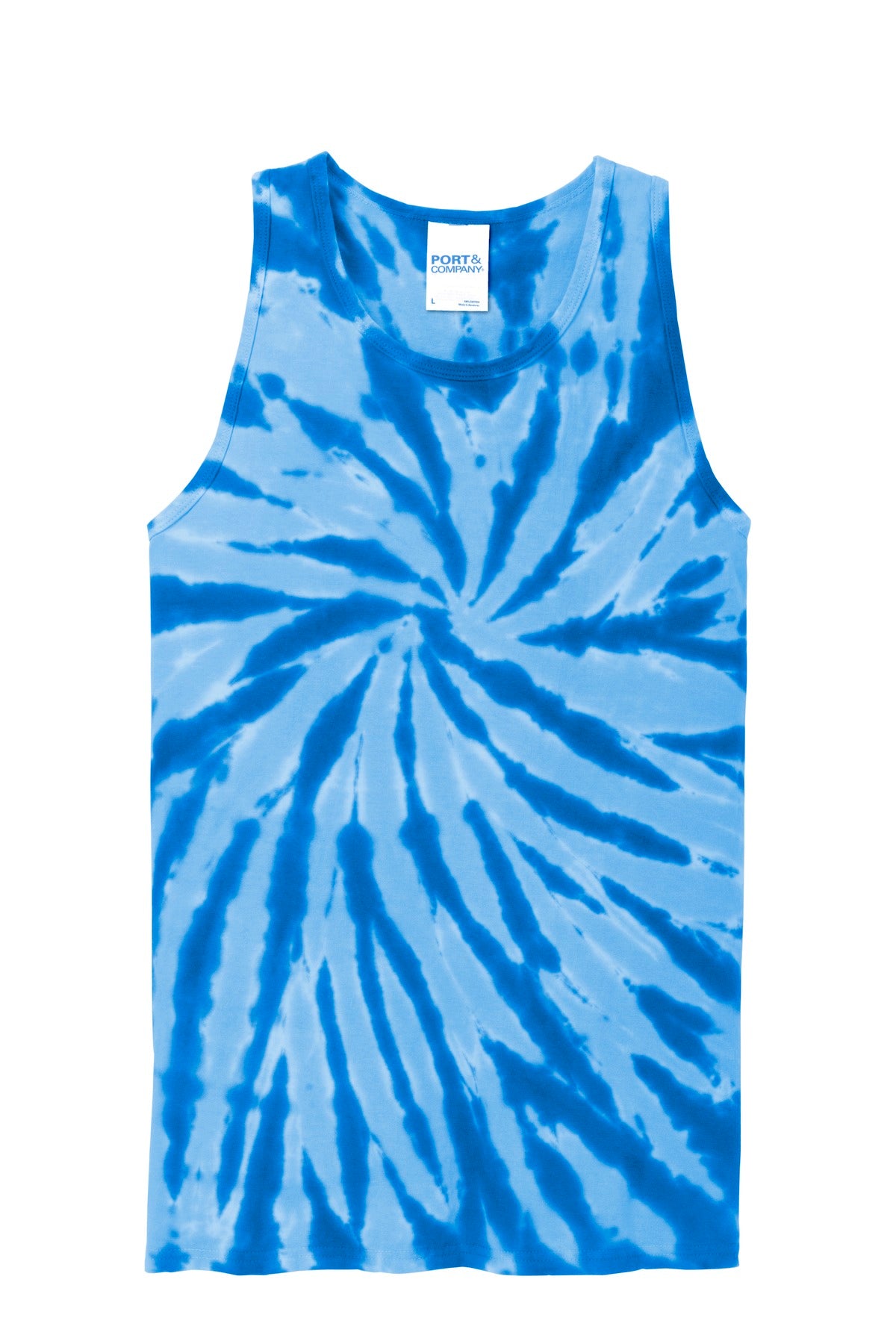 Front View of Royal Port & Company Tie-Dye Tank Top. PC147TT