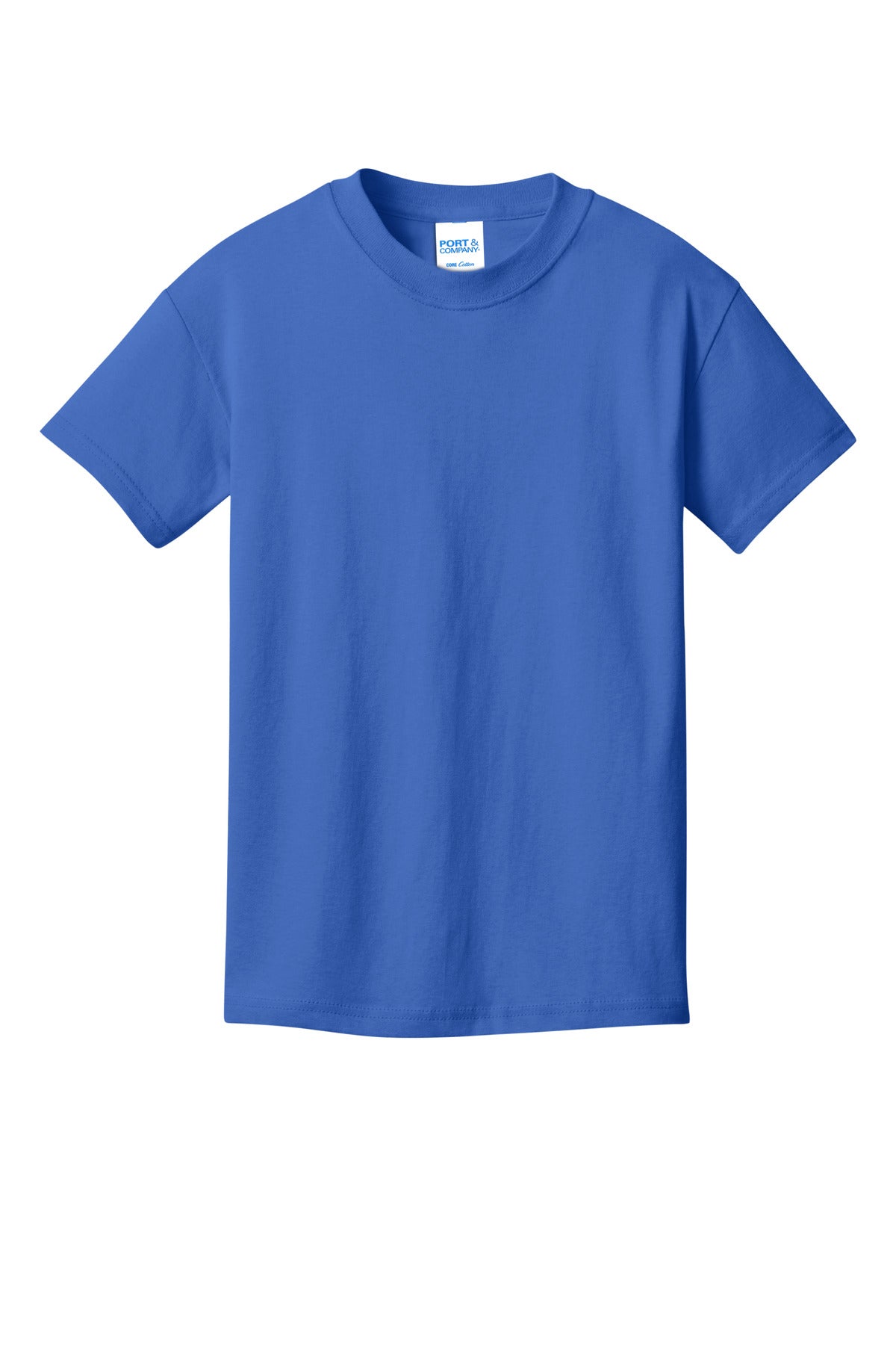 Front View of Royal Port & Company Youth Core Cotton DTG Tee PC54YDTG