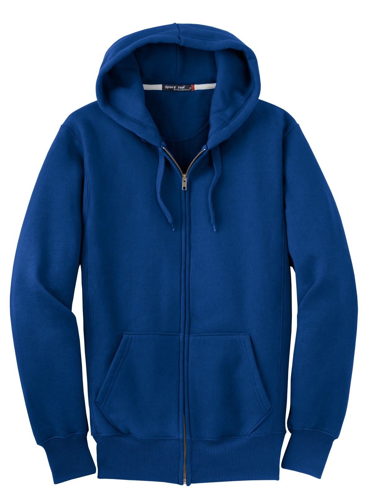 Front View of Royal Sport-Tek Super Heavyweight Full-Zip Hooded Sweatshirt. F282