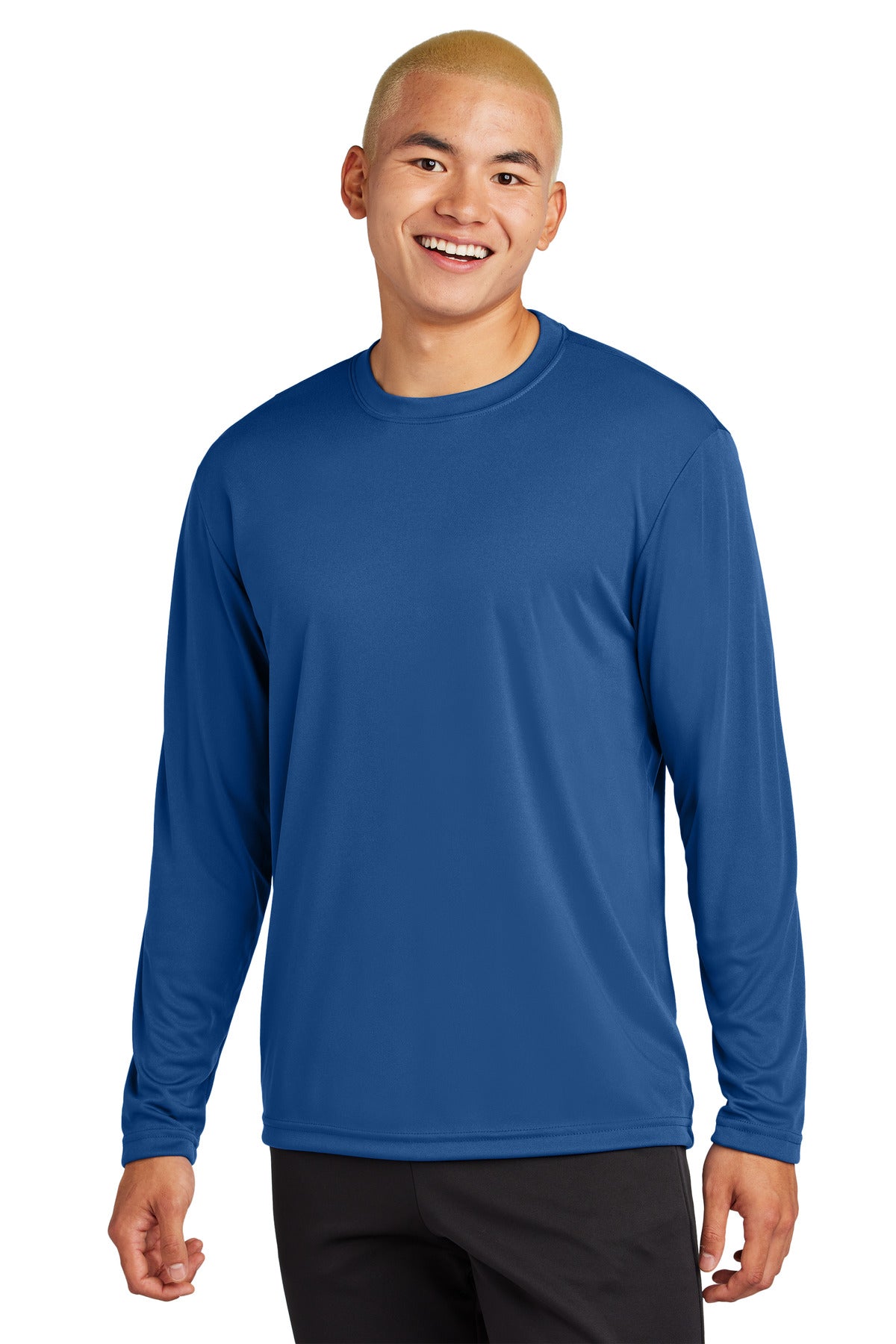 Front View of Royal Sport-Tek Tall Long Sleeve PosiCharge Competitor Tee. TST350LS