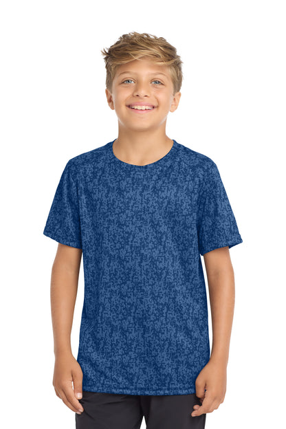 Front View of Royal Sport-Tek Youth Digi Camo Tee. YST460